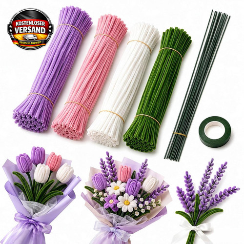 Pfeifenreiniger blumen set 256 - pfeifenreiniger,